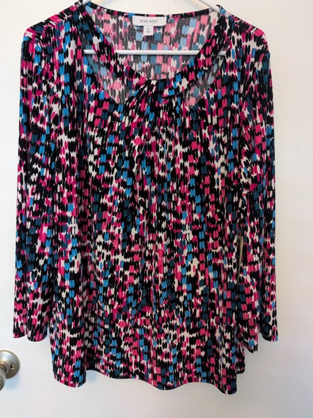 Nine West colorful 3/4 sleeve tunic top Size XL
